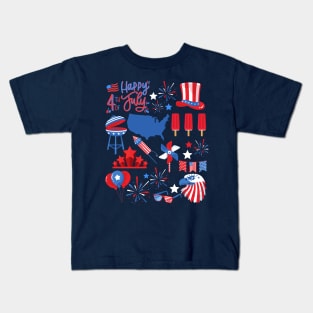 Fourth of July America Patriotic Kids T-Shirt